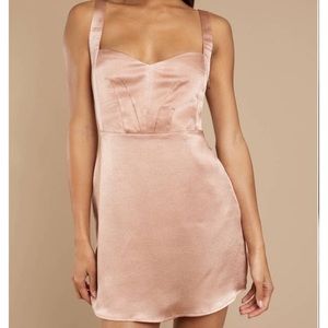 NWT Tobi rose gold satin dress